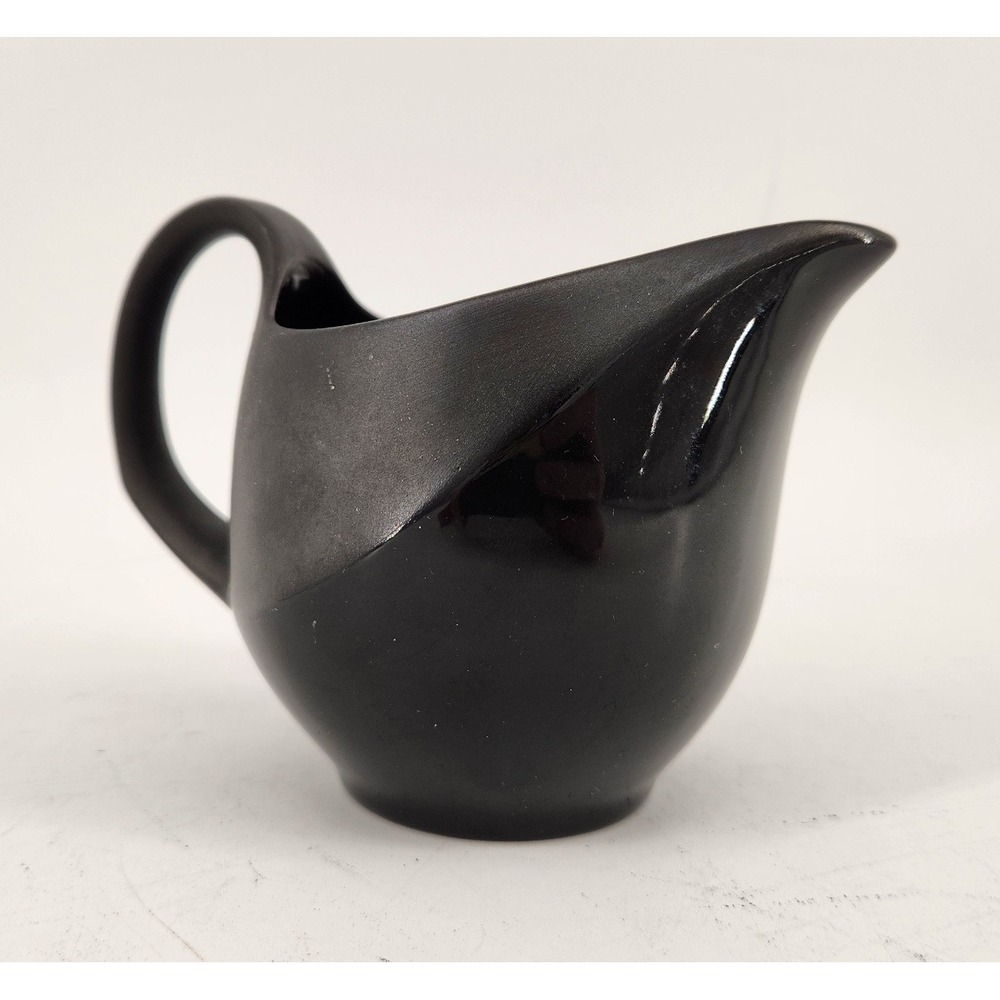 Wedgwood Shape 225 Black Basalt‎ Lunar Creamer Pitcher Black Matte Glossy MCM